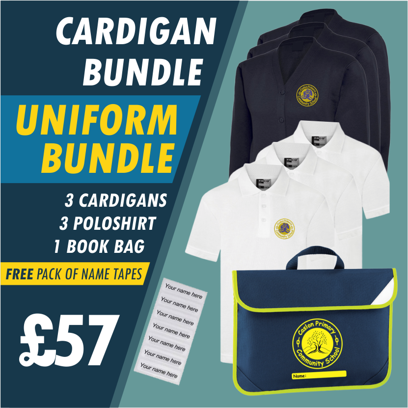 Bundle offer of 3 Cardigans, 3 poloshrts and a Book Bag!